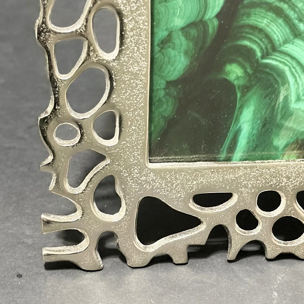 Artisan Collection Silver Openwork Coral Photo Frame 5x7 Handcrafted India